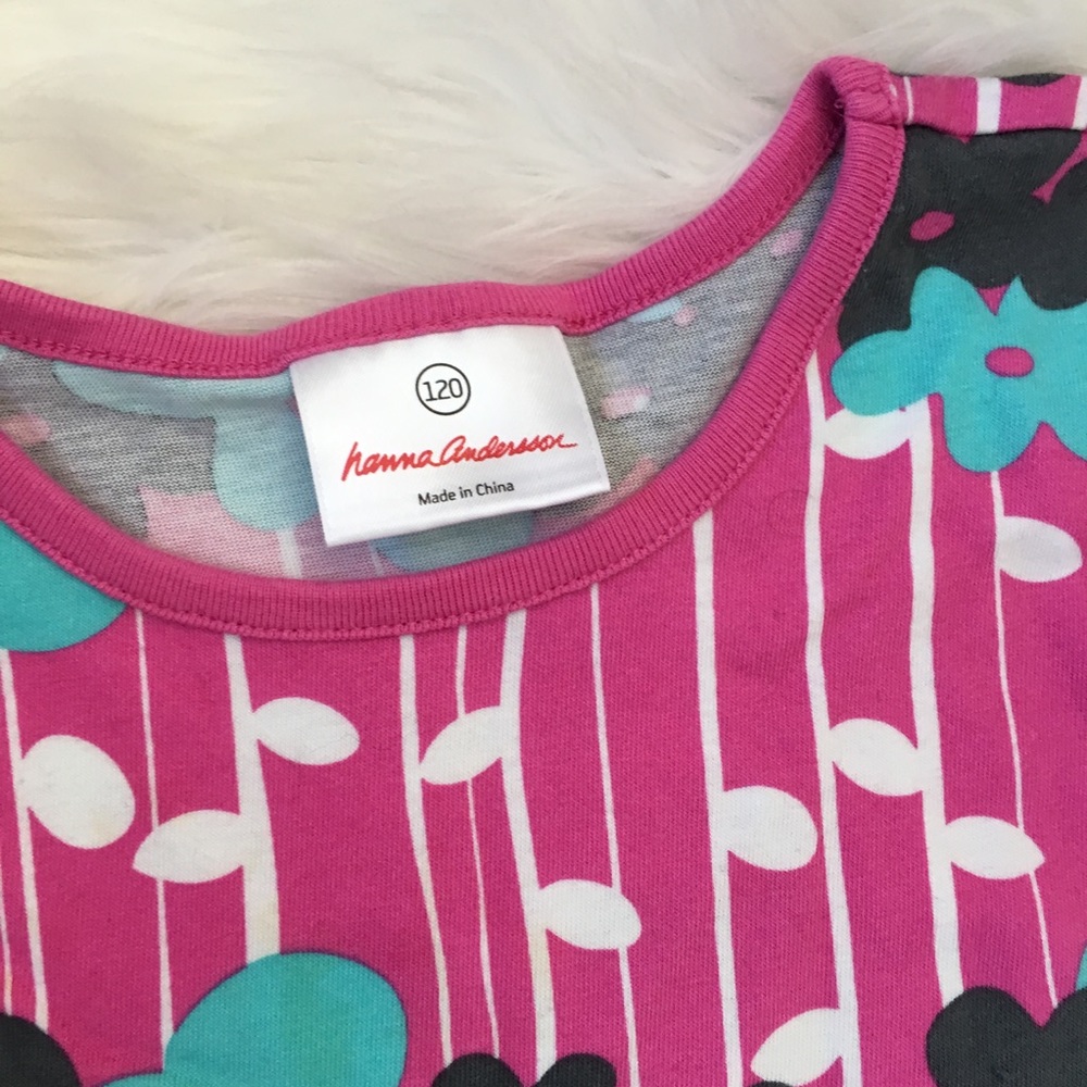 Hanna Andersson Girls Pink Blue Floral Dress - Picture 5 of 6